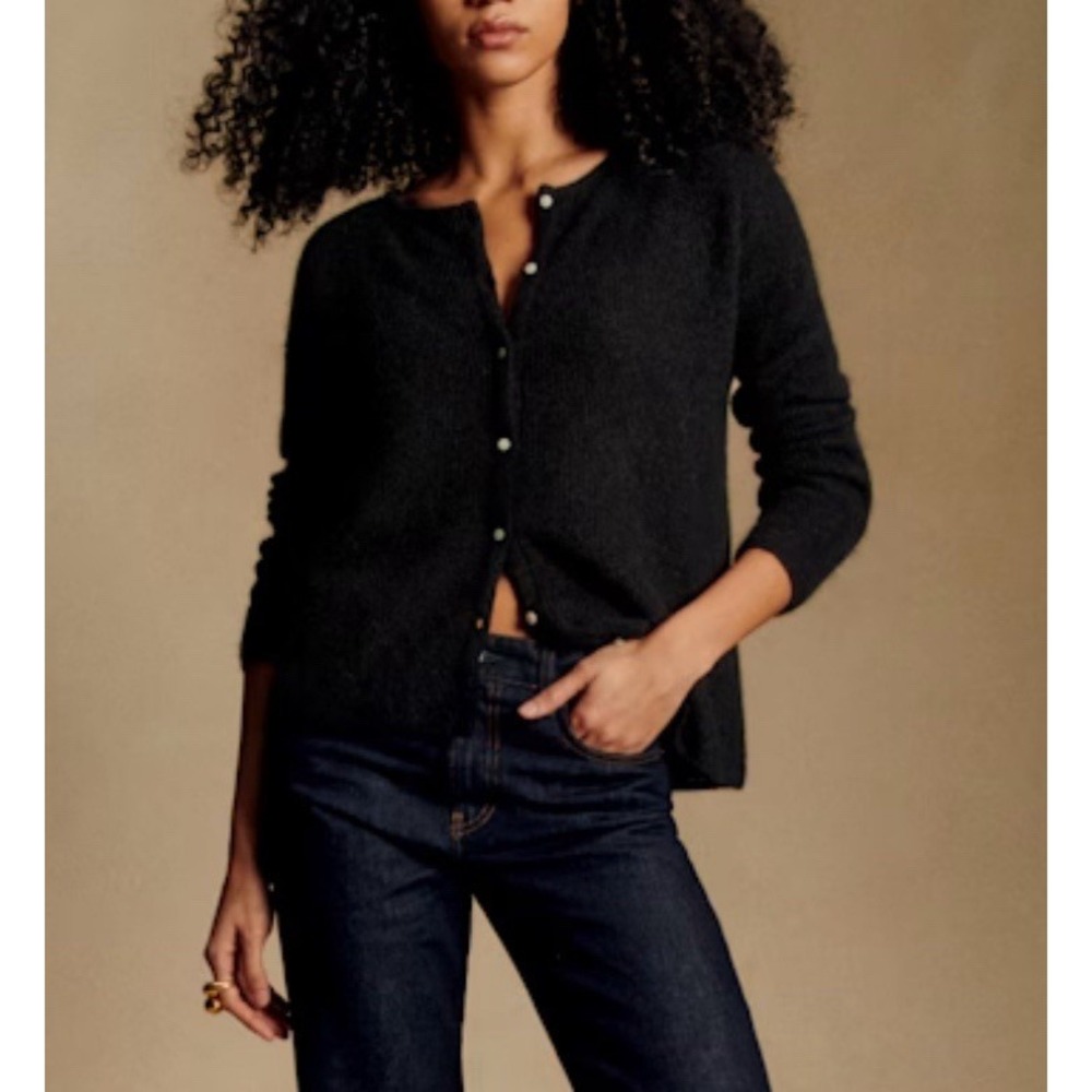 Sezane Black Gaspard Cardigan Sweater - Picture 2 of 10